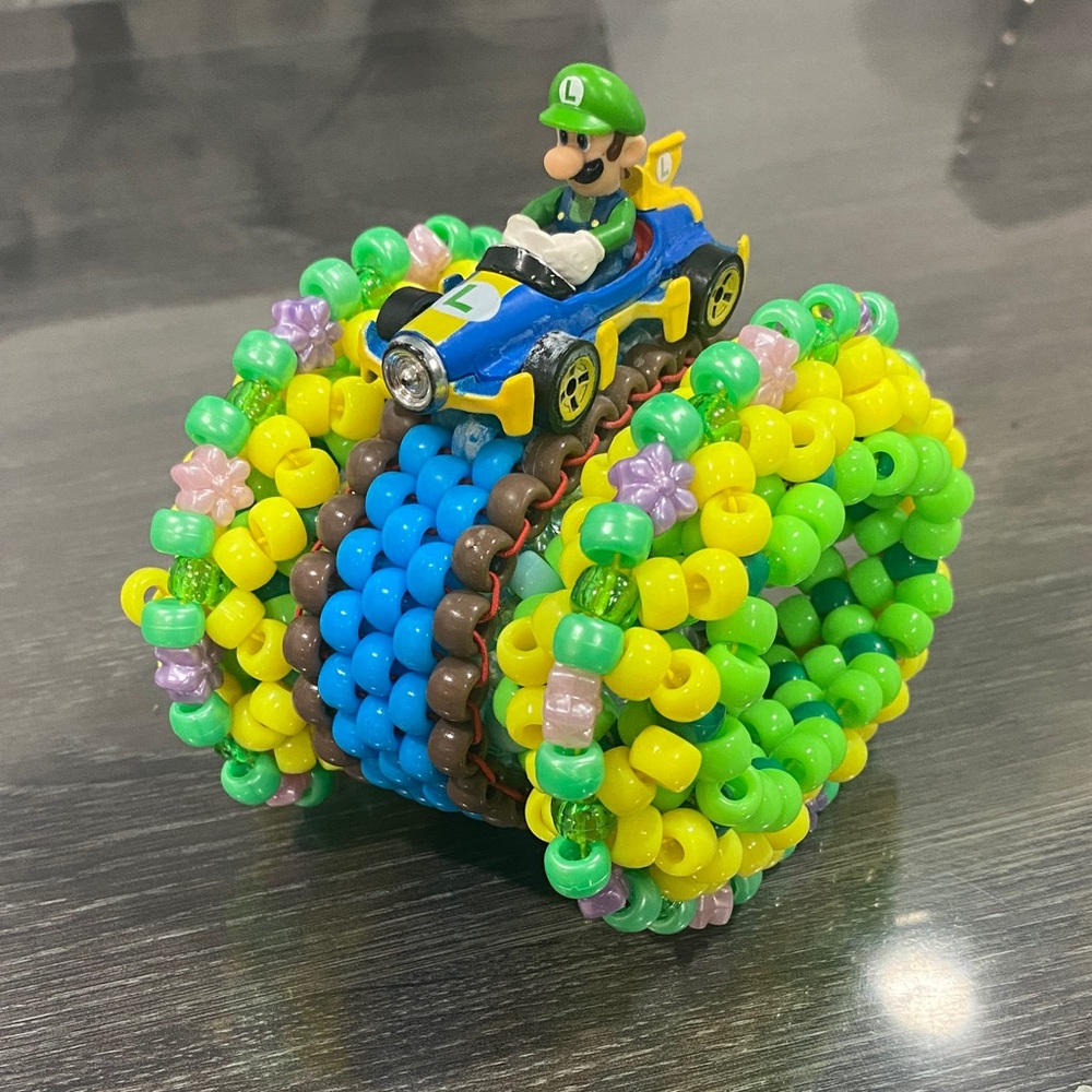 Luigi handmade Bead bracelet unisex for boys/girls and even adults.